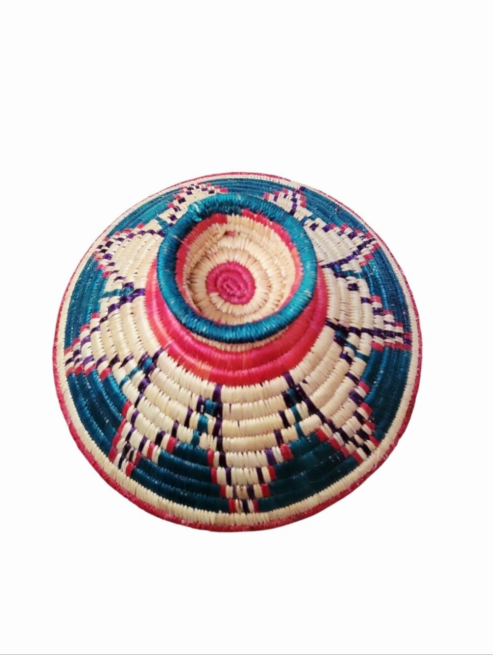 Vintage Boho African Woven Coil Pedestal Bowl - Picture 10 of 10